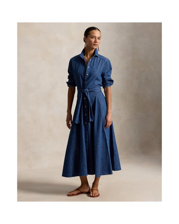 Ralph Lauren Chambray Tie-Waist Shirtdress