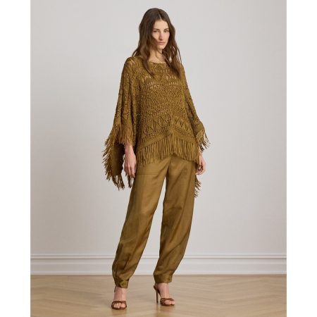 Ralph Lauren Shantung Barrel Cargo Ankle Pant