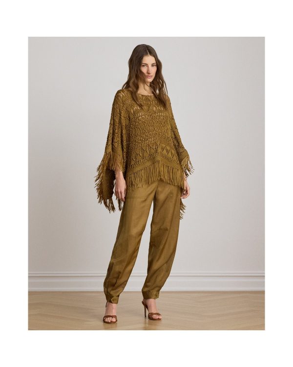 Ralph Lauren Shantung Barrel Cargo Ankle Pant
