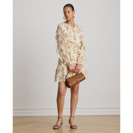 Ralph Lauren Floral Ruffle-Trim Tiered Dress