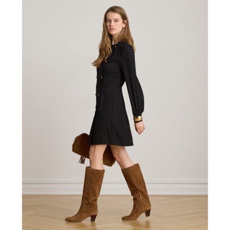 Ralph Lauren Double-Breasted Georgette Dress