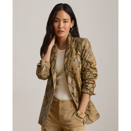 Ralph Lauren Python-Embossed Lambskin Blazer
