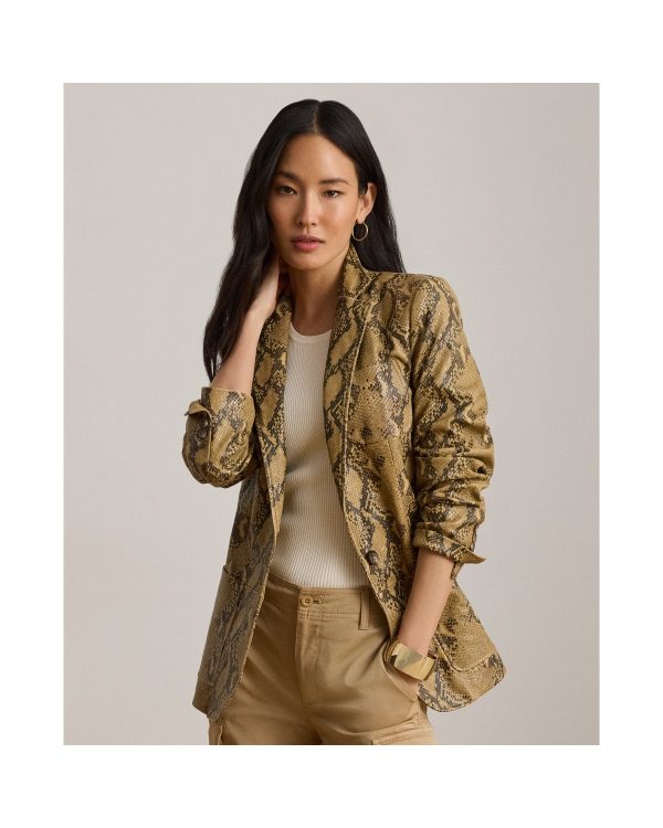 Ralph Lauren Python-Embossed Lambskin Blazer