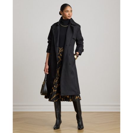 Ralph Lauren Double-Breasted Linen-Blend Trench Coat