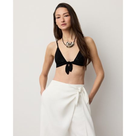 Ralph Lauren Twist Crochet Silk Bra Top