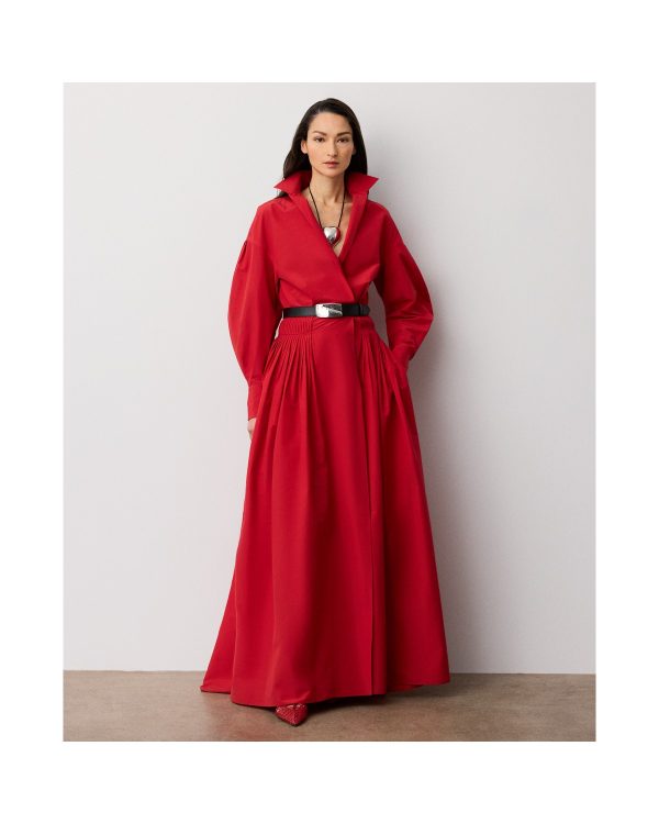 Ralph Lauren Daley Cotton-Blend Poplin Evening Dress