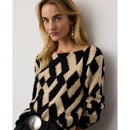 Ralph Lauren Intarsia Silk-Blend Boatneck Sweater