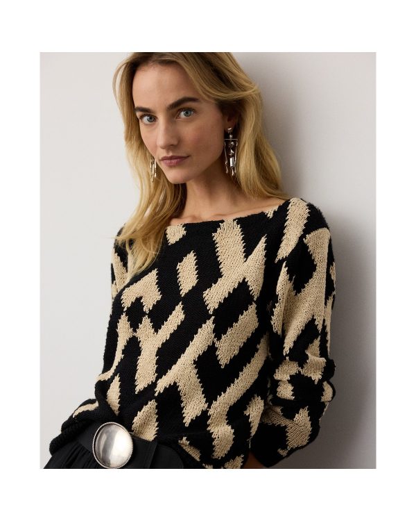 Ralph Lauren Intarsia Silk-Blend Boatneck Sweater