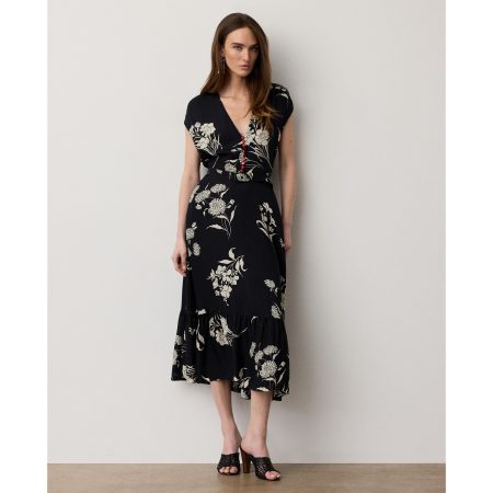 Ralph Lauren Damian Floral Satin Day Dress