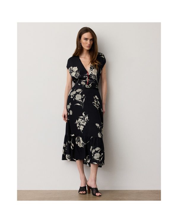 Ralph Lauren Damian Floral Satin Day Dress