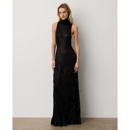 Ralph Lauren Cayla Embellished Sweater Evening Dress