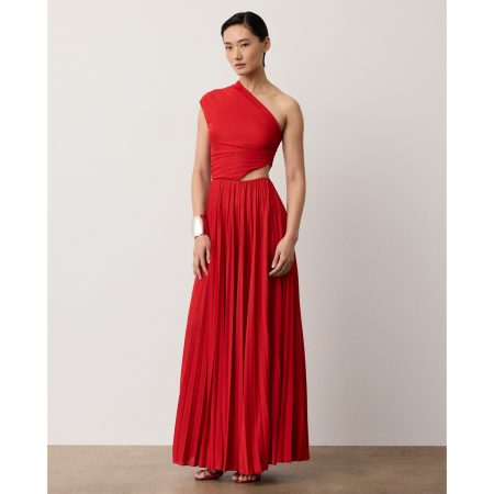 Ralph Lauren Holin Pleated Jersey Evening Dress
