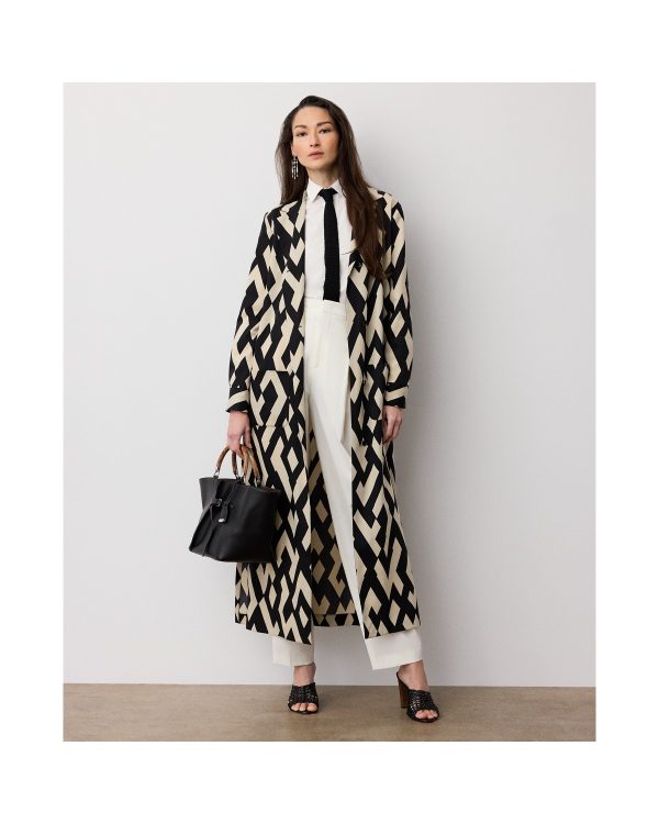 Ralph Lauren Nessa Deco-Print Wool Coat