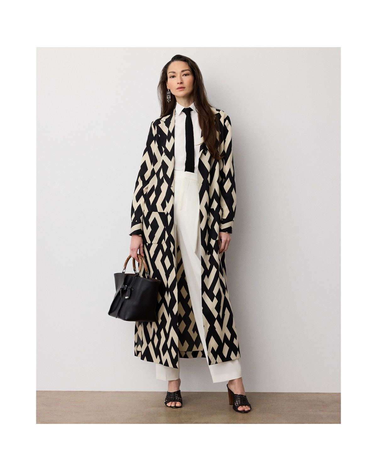 Ralph Lauren Nessa Deco-Print Wool Coat