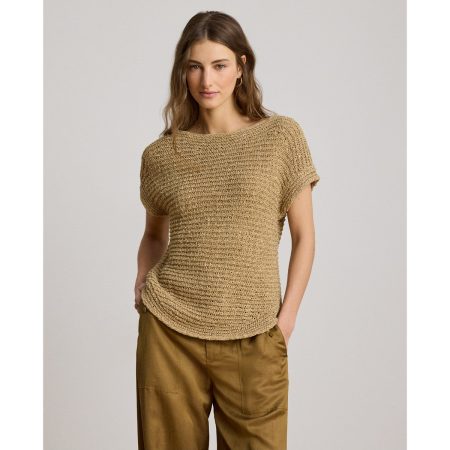 Ralph Lauren Rib-Knit Short-Sleeve Sweater