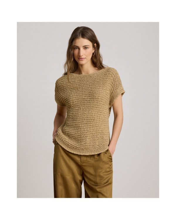 Ralph Lauren Rib-Knit Short-Sleeve Sweater