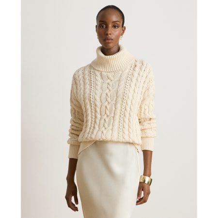 Ralph Lauren Cable-Knit Cotton Turtleneck Sweater