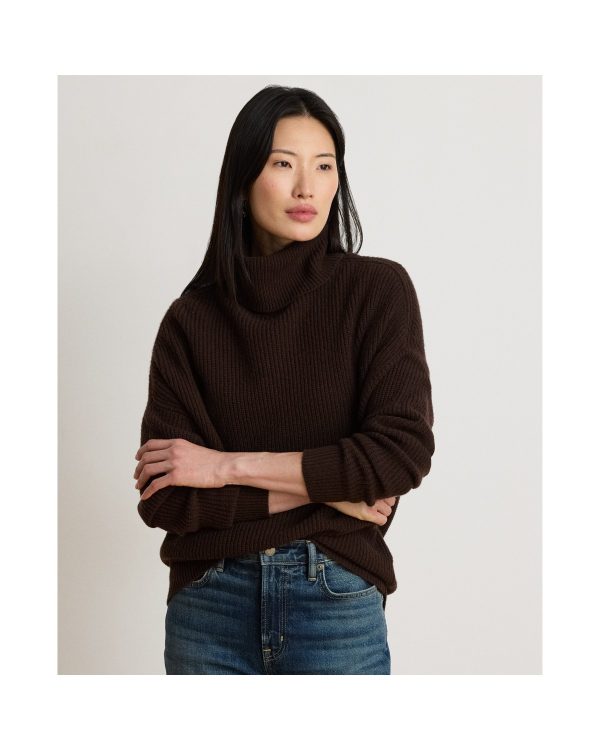 Ralph Lauren Ribbed Wool-Cashmere Turtleneck Sweater