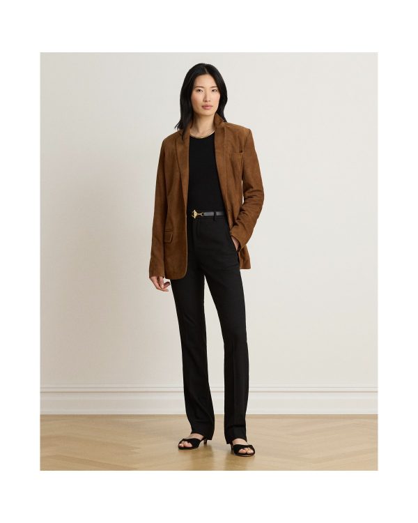 Ralph Lauren Stretch Wool Crepe Straight Pant