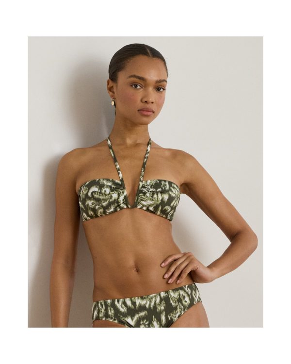 Ralph Lauren Floral V Cutout Bandeau Bikini Top