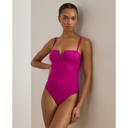 Ralph Lauren V-Cutout Bandeau One-Piece