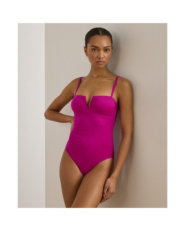 Ralph Lauren V-Cutout Bandeau One-Piece