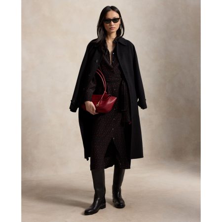 Ralph Lauren Printed Crepe Tie-Waist Shirtdress