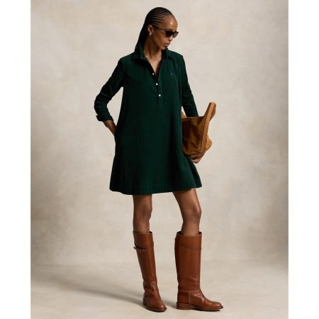 Ralph Lauren Corduroy Pleated Shirtdress