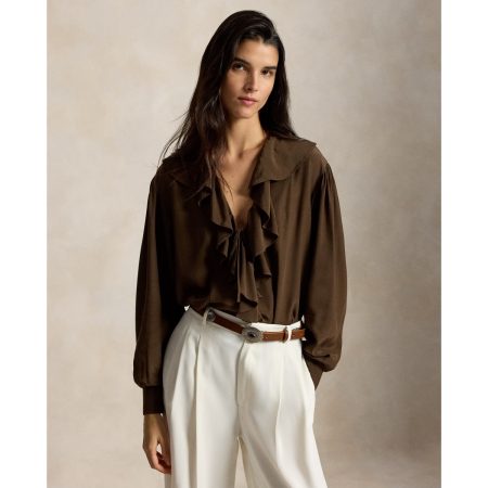 Ralph Lauren Ruffled Crepe Shirt