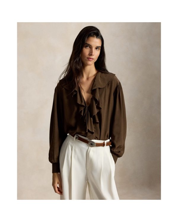 Ralph Lauren Ruffled Crepe Shirt