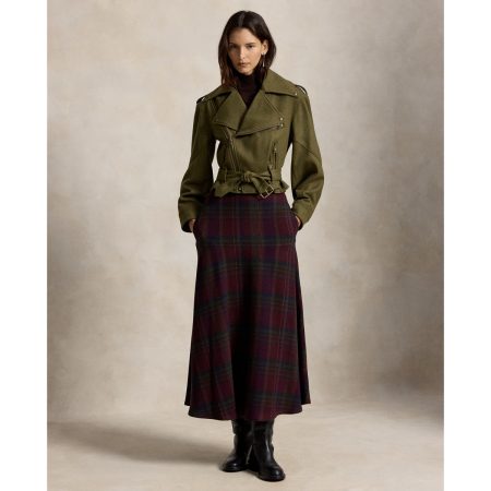 Ralph Lauren Plaid Tweed Yoke Skirt