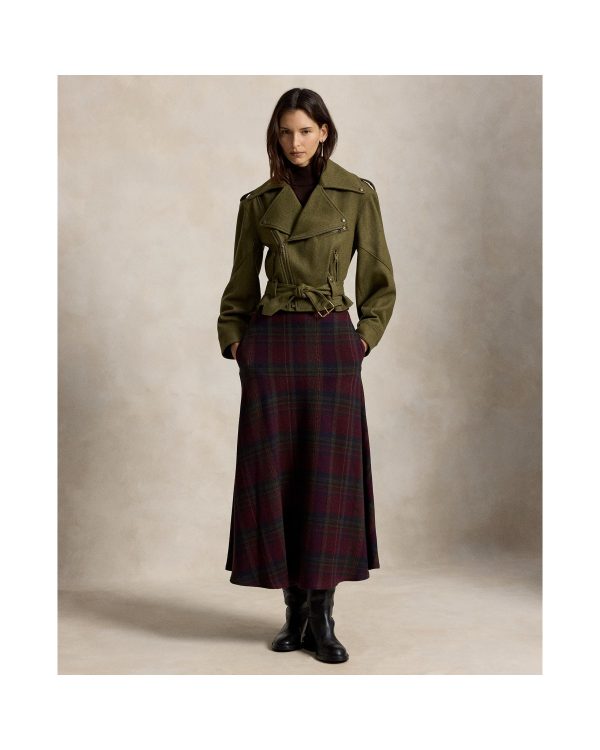 Ralph Lauren Plaid Tweed Yoke Skirt