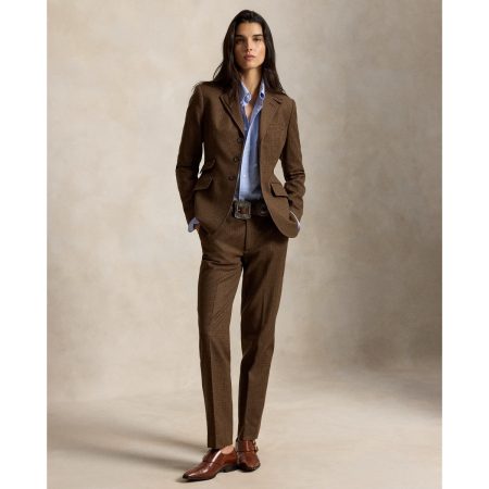 Ralph Lauren Houndstooth Tweed Slim Pant