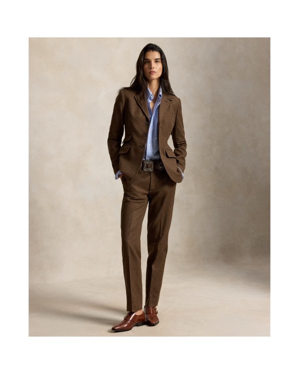 Ralph Lauren Houndstooth Tweed Slim Pant