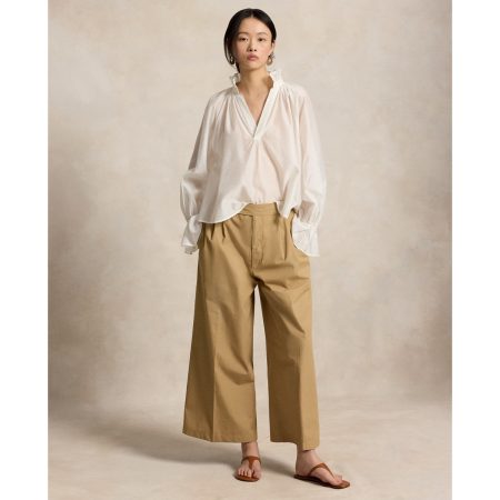 Ralph Lauren Cotton Relaxed Wide Leg Crop Pant