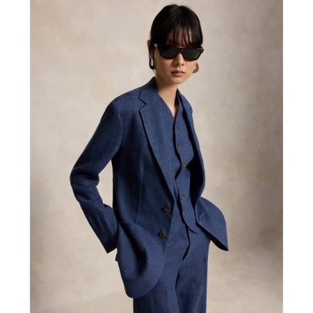 Ralph Lauren Single Breasted Linen Cotton Blazer