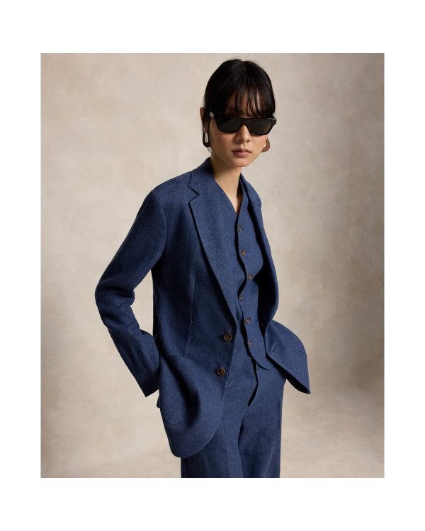 Ralph Lauren Single Breasted Linen Cotton Blazer