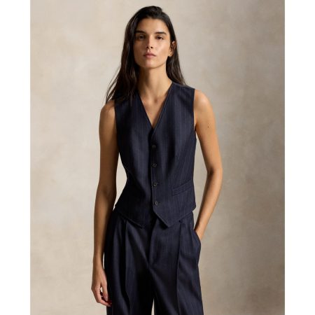 Ralph Lauren Pinstripe Wool Flannel Vest