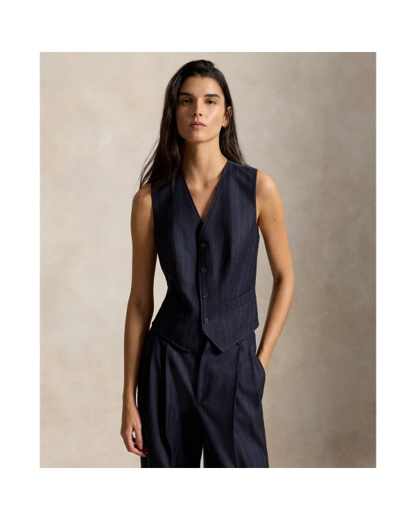 Ralph Lauren Pinstripe Wool Flannel Vest