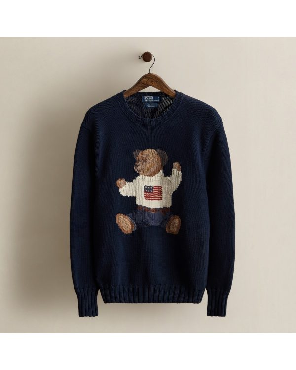 Polo Ralph Lauren 2002 Hand-Knit Bear Sweater - Size M