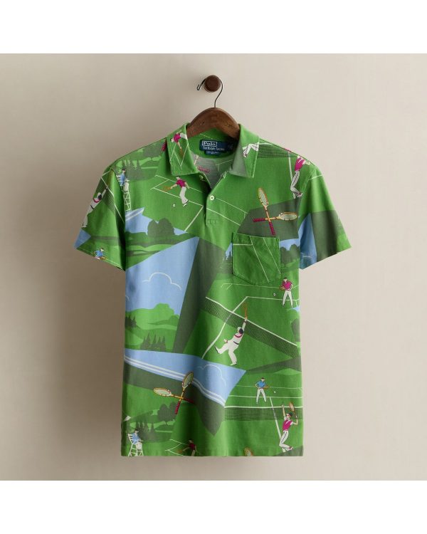Polo Ralph Lauren 2014 Tennis-Print Polo Shirt - Size M