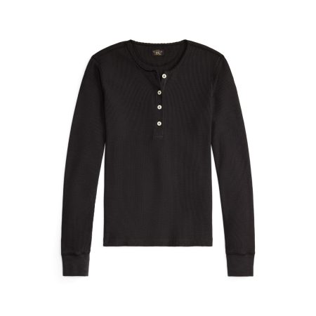 Ralph Lauren Stretch Waffle-Knit Henley Shirt