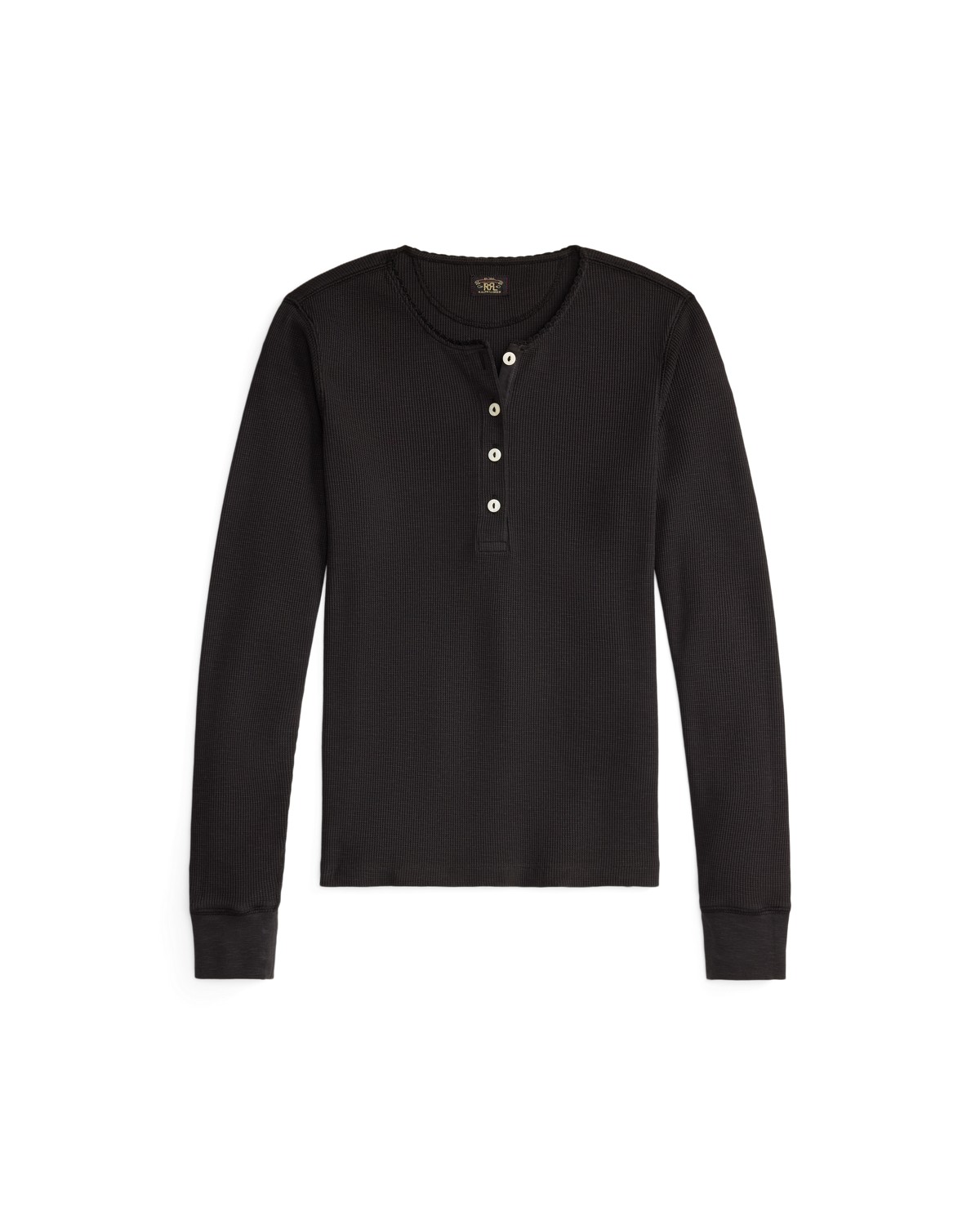 Ralph Lauren Stretch Waffle-Knit Henley Shirt