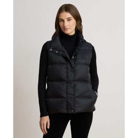 Ralph Lauren Channel-Quilted Funnelneck Down Vest