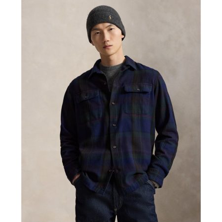 Polo Ralph Lauren Classic Fit Plaid Suede-Trim Twill Shirt