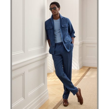 Polo Ralph Lauren Hand Tailored Plaid Linen Trouser