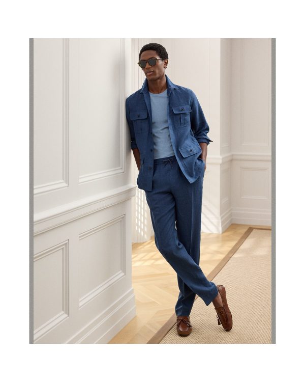 Polo Ralph Lauren Hand Tailored Plaid Linen Trouser