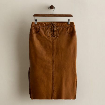 Ralph Lauren 2009 Lace-Up Leather Skirt - Size 4
