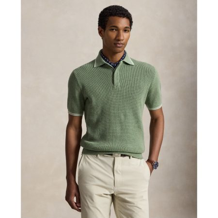 Polo Ralph Lauren Waffle Knit Cotton Polo Sweater