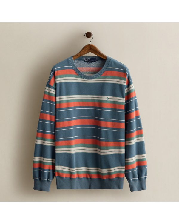 Polo Ralph Lauren Vintage Striped Sweatshirt - Size XL